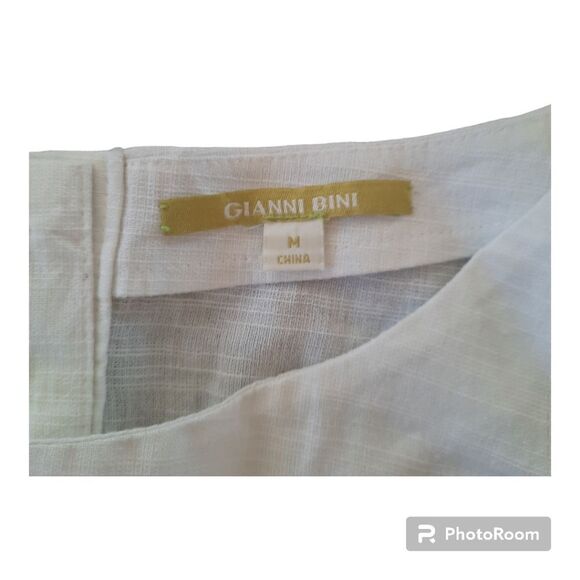 Gianni Bini White Lace Trim Blouse - Picture 3 of 6